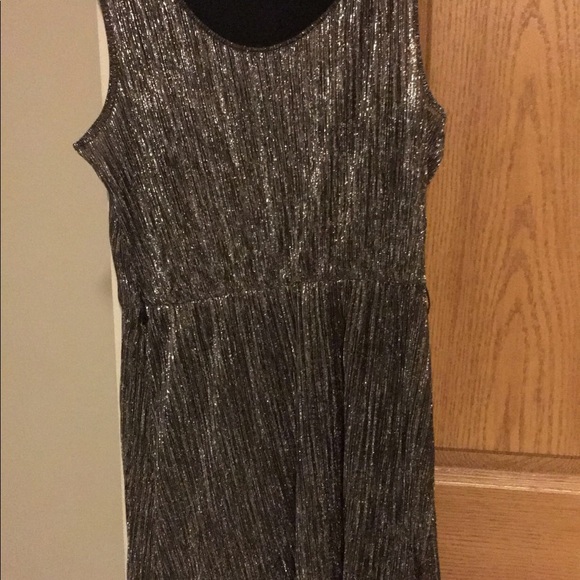 Dress-Metallic Gold & Silver Chiffon Mini Shift - Picture 5 of 5